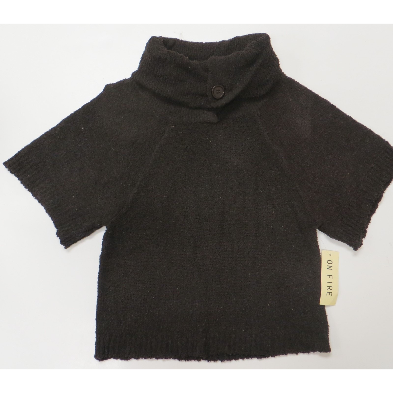 On Fire Turtleneck Sweater Womens Medium Brown Short Sleeve New Nwt — image 4 of 5